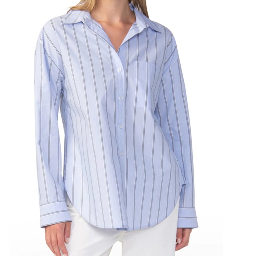 Sanctuary SLIT BACK TUNIC ANGEL BLUE STRIPE